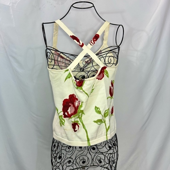 Vintage Strata floral criss cross back tank top size M - Picture 3 of 6